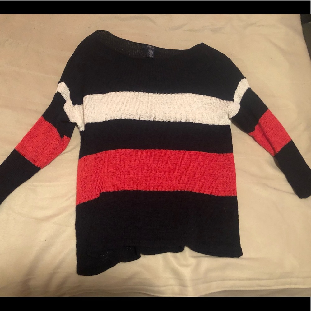 Red white and blue sweater